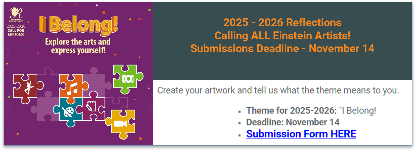Art Reflections Deadline